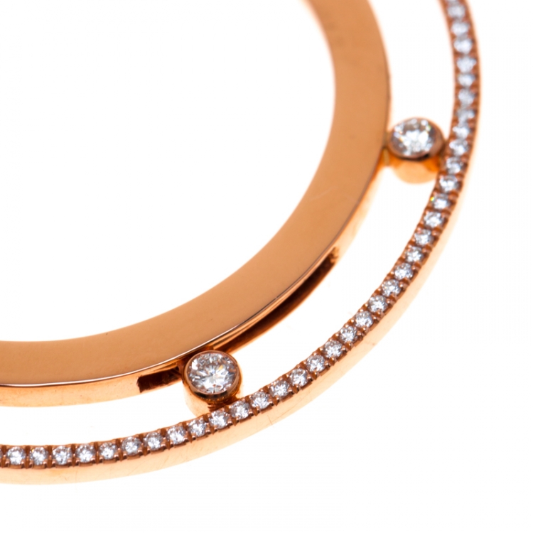 Pre Owned Messika Move Romane 18k Rose Gold Large Hoop Earrings