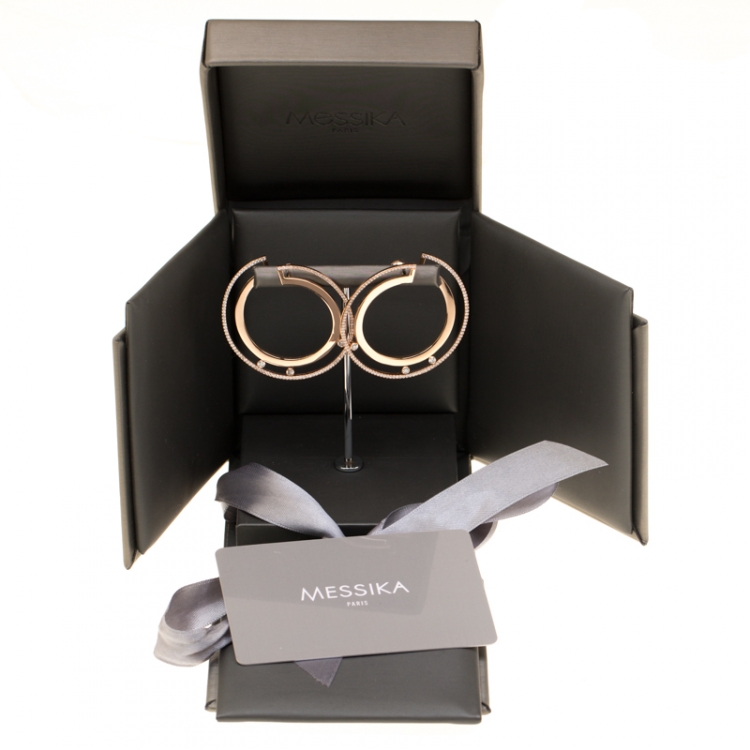 Pre Owned Messika Move Romane 18k Rose Gold Large Hoop Earrings