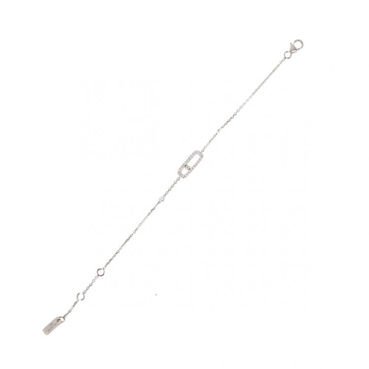 Pre Owned Messika Baby Move Diamond Pavé 18 K White Gold Bracelet