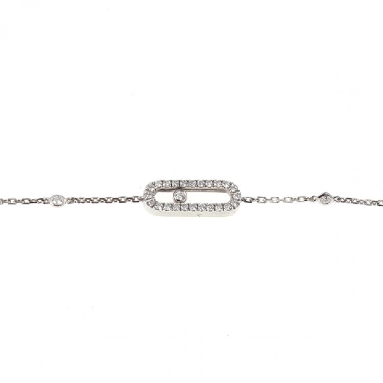 Pre Owned Messika Baby Move Diamond Pavé 18 K White Gold Bracelet
