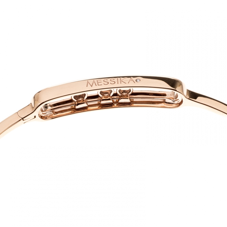 Pre Owned Messika Move Diamond 18k Rose Gold Narrow Bangle Bracelet