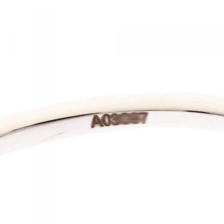 Pre Owned Messika Move Uno Pave Diamond 18K White Gold Ring Size 50.5