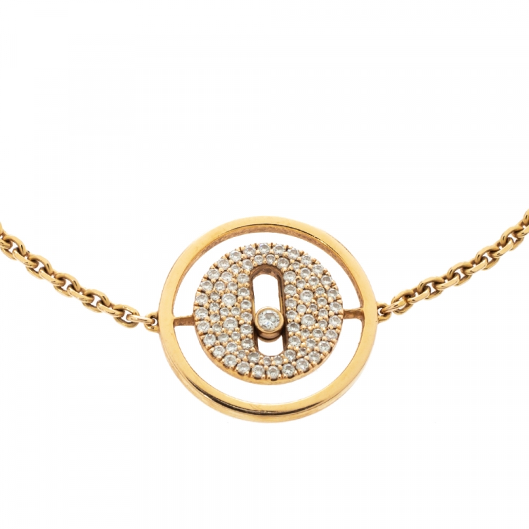 Pre Owned Messika Lucky Move Pavé Diamond 18K Rose Gold Bracelet