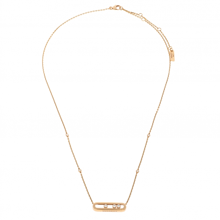 Pre Owned Messika Baby Move Diamond 18K Rose Gold Necklace