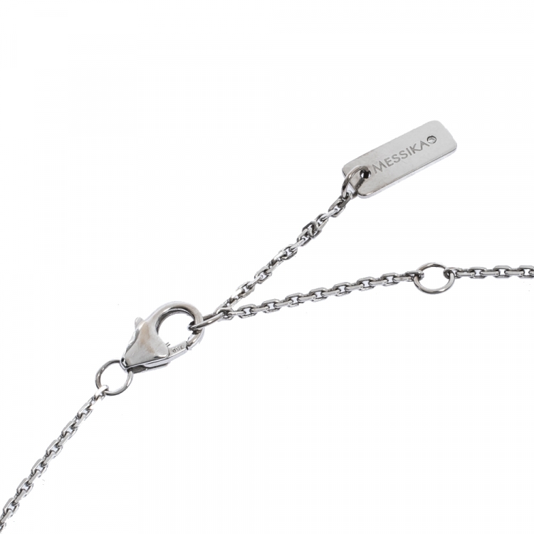 Pre Owned Messika Baby Move Diamond 18K White Gold Pendant Necklace