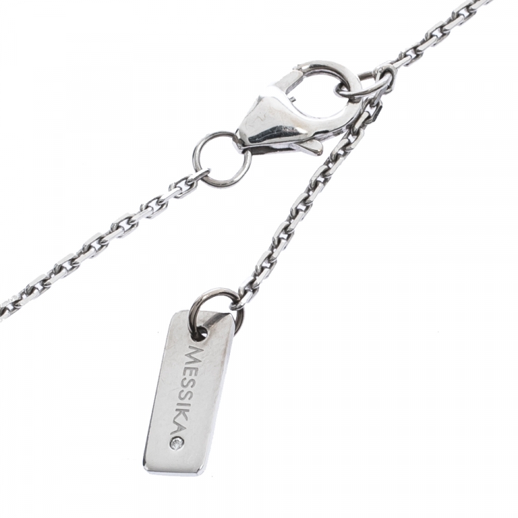 Pre Owned Messika Baby Move Diamond 18K White Gold Pendant Necklace