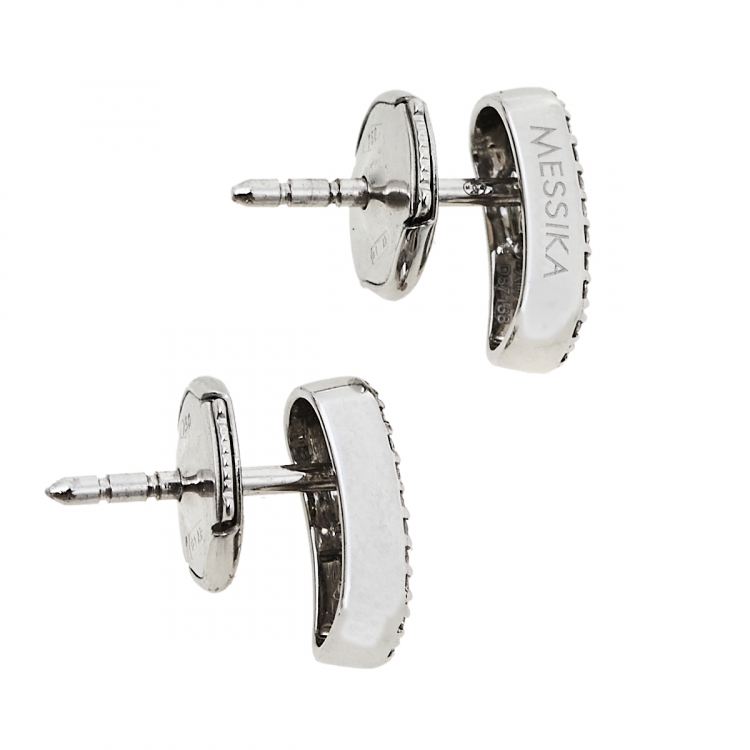 مملوكة مسبقًا Messika Move Uno Diamond 18K White Gold Stud Earrings