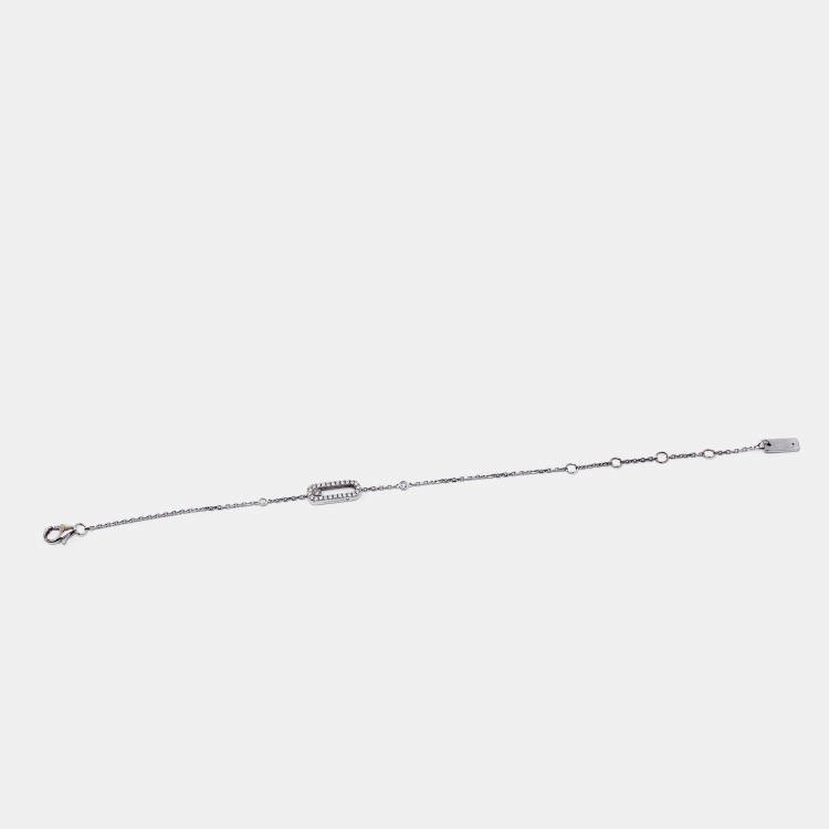 Pre Owned Messika Move Uno Pavé Diamonds 18k White Gold Bracelet