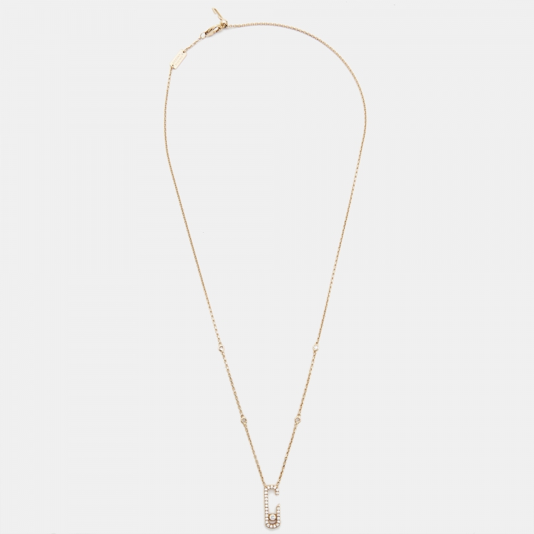 Pre Owned Messika Gigi Hadid Move Addiction Diamond 18k Rose Gold Necklace