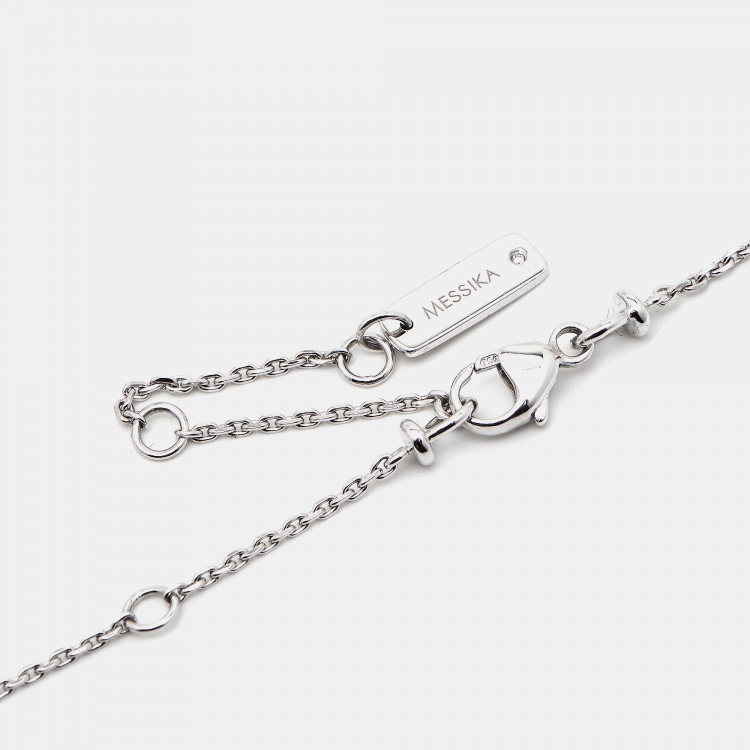 Pre Owned Messika Lucky Eye Pave Diamond 18k White Gold Necklace