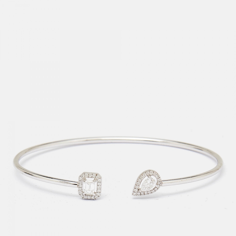 Pre Owned Messika My Twin Toi Moi Diamond 18k White Gold  Bracelet