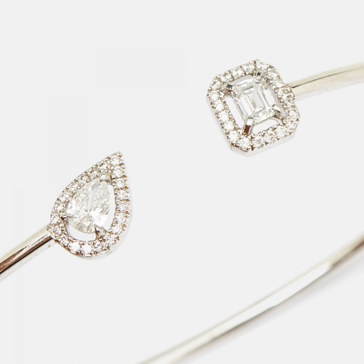 Pre Owned Messika My Twin Toi Moi Diamond 18k White Gold  Bracelet