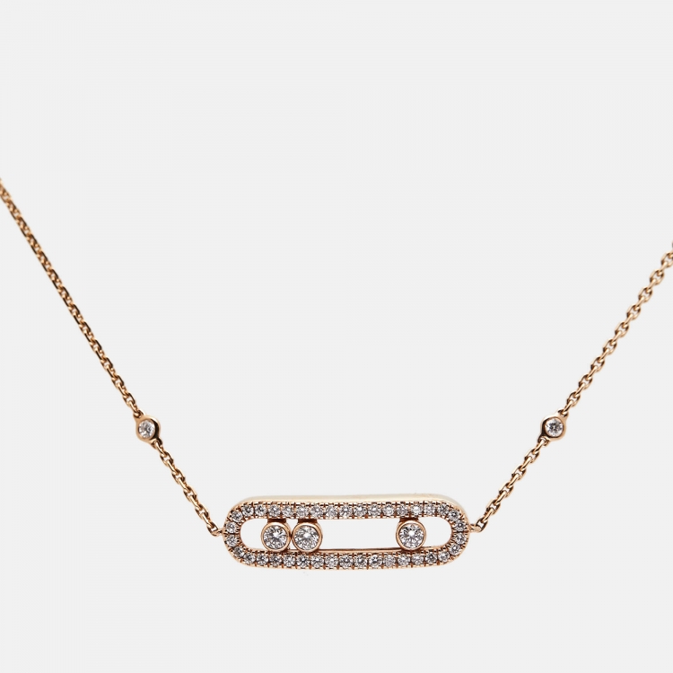 Pre Owned Messika Baby Move Pavé Diamond 18k Rose Gold Bracelet
