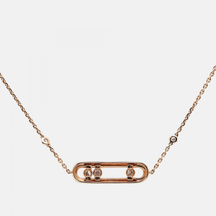 Pre Owned Messika Baby Move Pavé Diamond 18k Rose Gold Bracelet