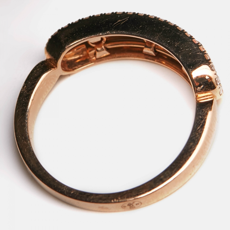 Pre Owned Messika Baby Move Pavé Diamond 18k Rose Gold Ring Size 52