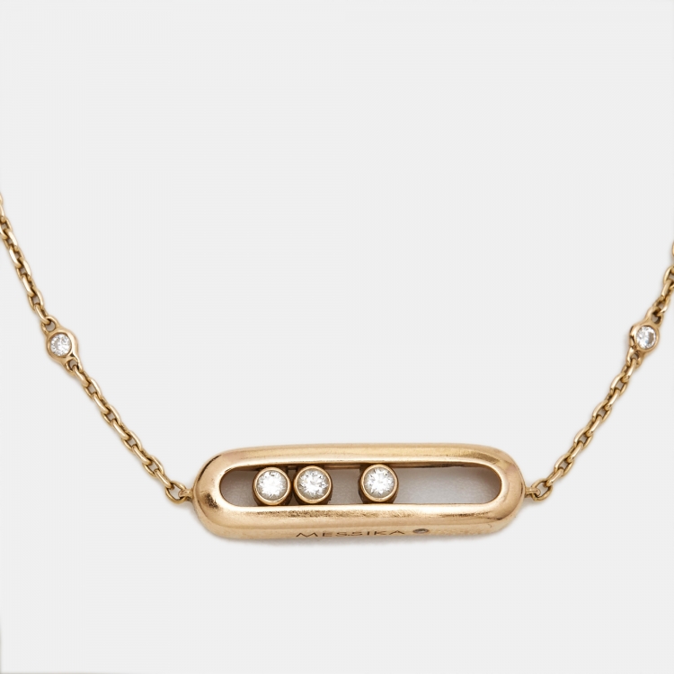 Pre Owned Messika Baby Move Diamond 18k Rose Gold Bracelet