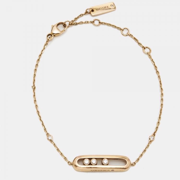 Pre Owned Messika Baby Move Diamond 18k Rose Gold Bracelet