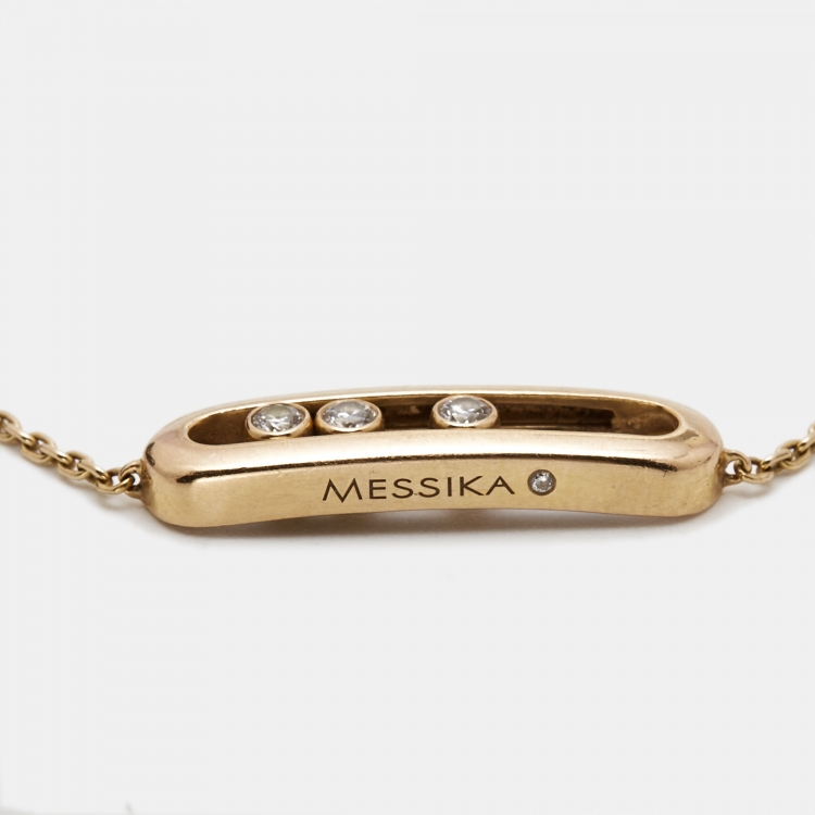 Pre Owned Messika Baby Move Diamond 18k Rose Gold Bracelet