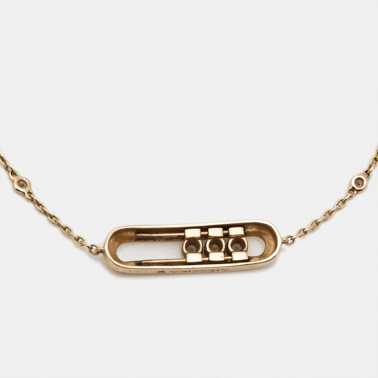 Pre Owned Messika Baby Move Diamond 18k Rose Gold Bracelet