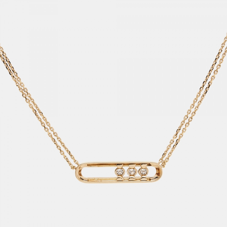 Pre Owned Messika Move Diamond 18k Rose Gold Necklace
