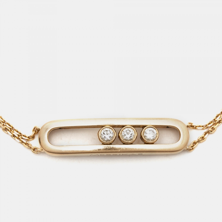 Pre Owned Messika Move Diamonds 18k Rose Gold Bracelet