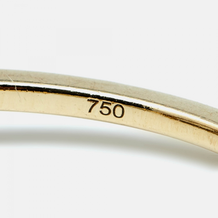 Pre Owned Messika Move Uno Diamond 18k Yellow Gold Ring Size 53