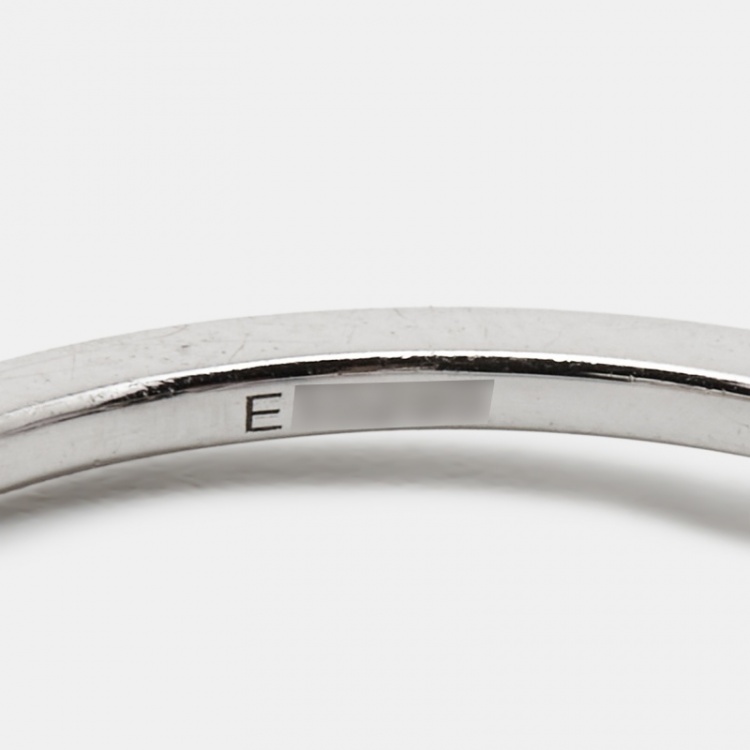 Pre Owned Messika Move Uno Diamonds 18k White Gold Ring Size 53