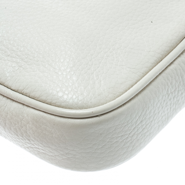 Pre Owned Michael Michael Kors White Leather Crossbody Bag