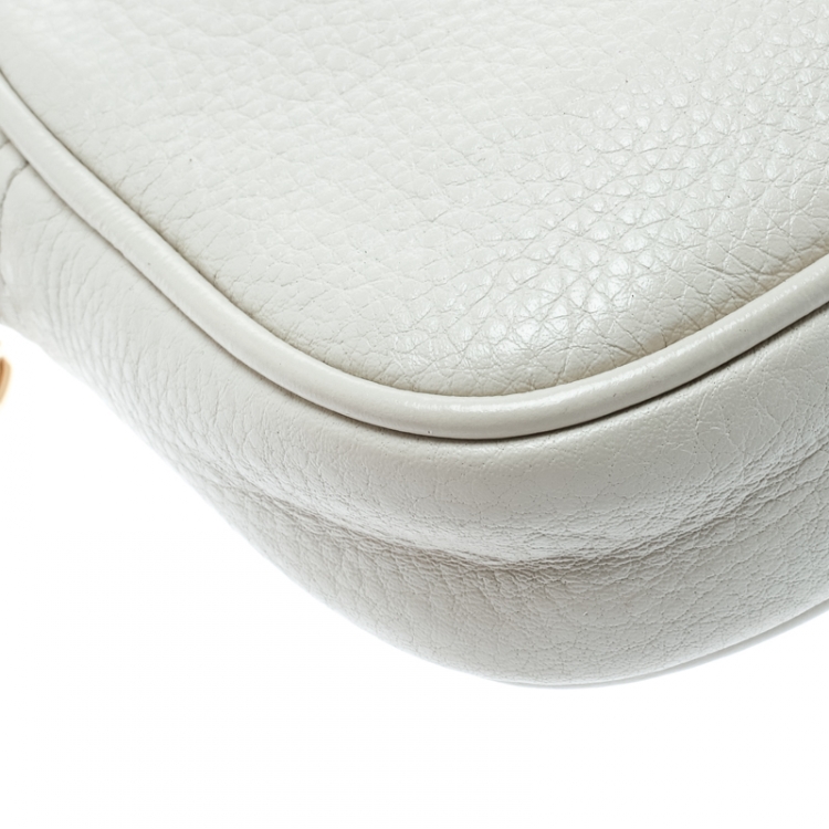 Pre Owned Michael Michael Kors White Leather Crossbody Bag