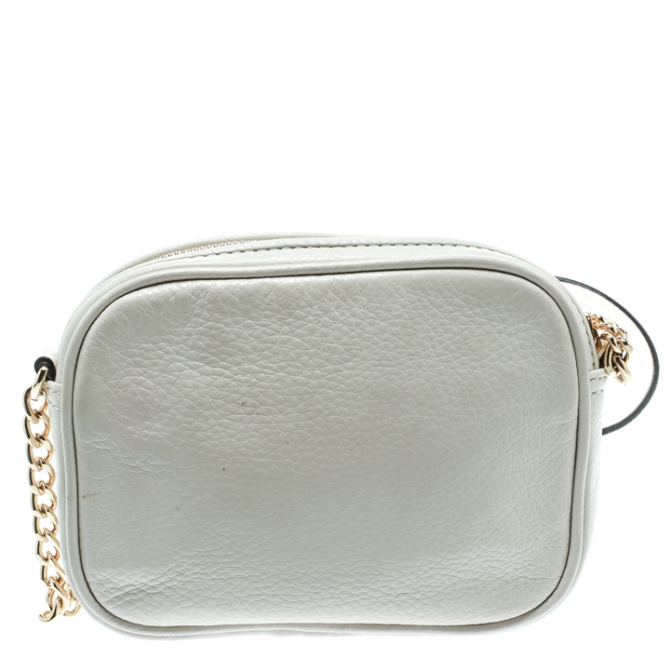 Pre Owned Michael Michael Kors White Leather Crossbody Bag