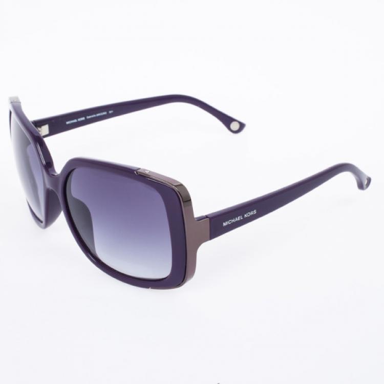 Pre Owned Michael Kors MKS290 Purple Gabriella Oversized Womens Sunglasses