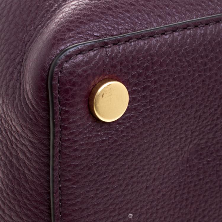 Pre Owned Michael Kors Purple Leather Brooklyn Tote