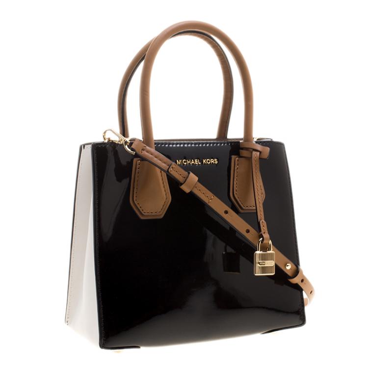 Pre Owned Michael Kors Black Patent Leather Mercer Tote