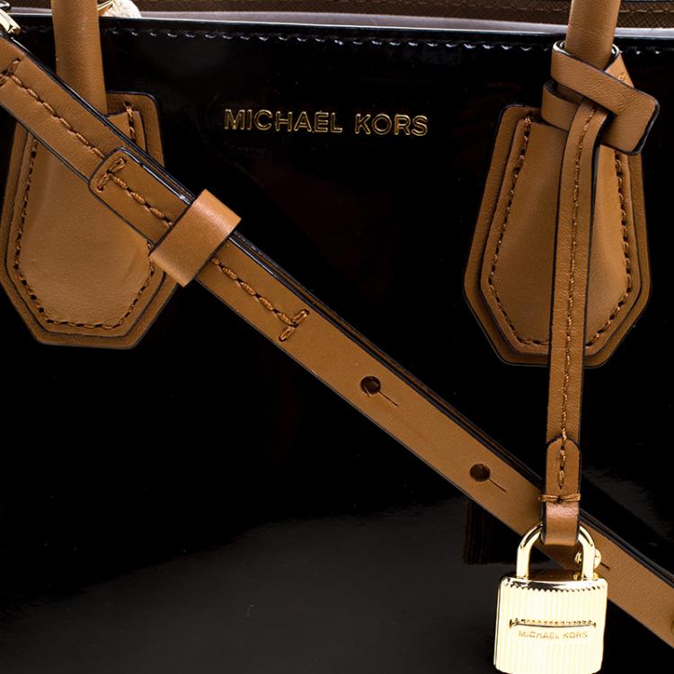 Pre Owned Michael Kors Black Patent Leather Mercer Tote