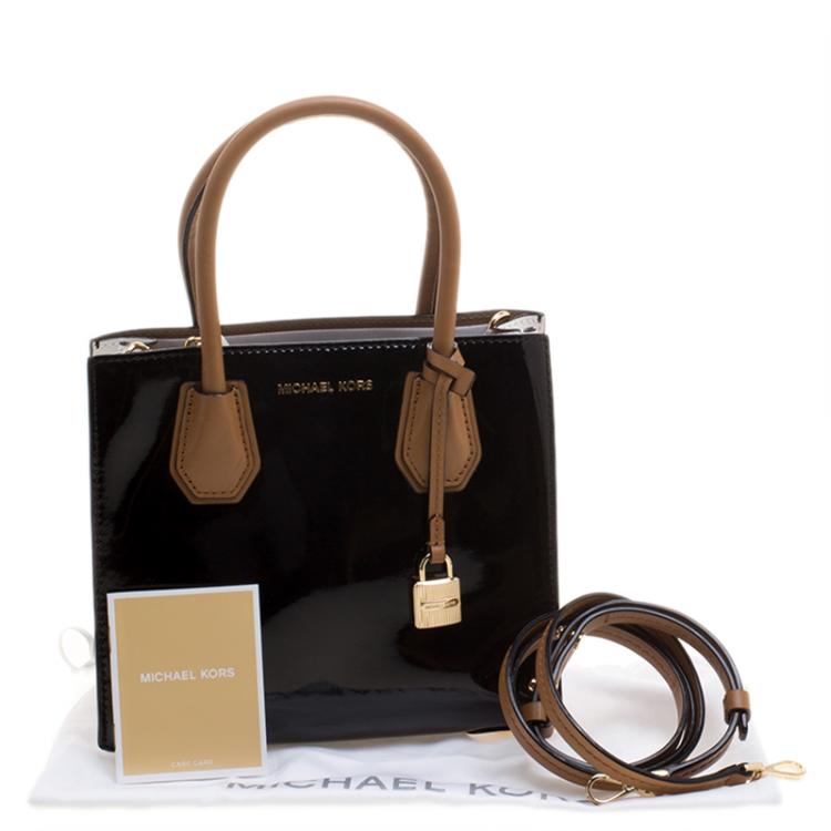 Pre Owned Michael Kors Black Patent Leather Mercer Tote