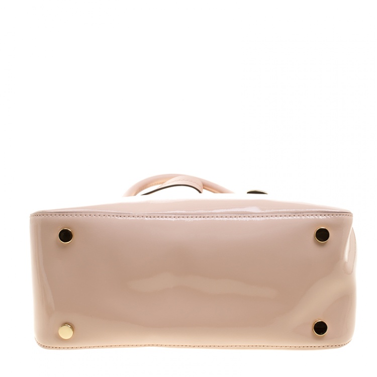 Pre Owned Michael Kors Dusty Pink Patent leather Large Mercer Dome Satchel