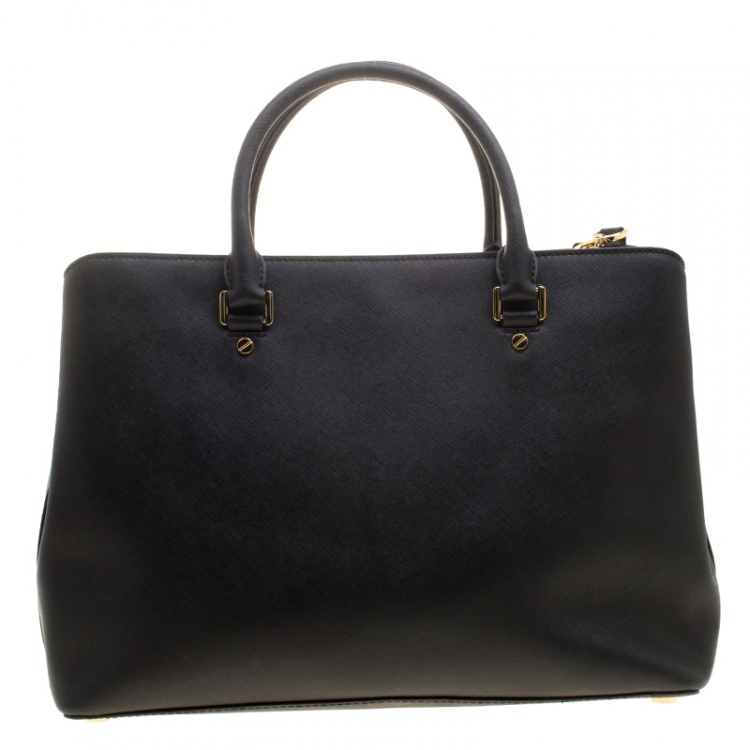 Pre Owned Michael Kors Black Leather XL Savannah Satchel