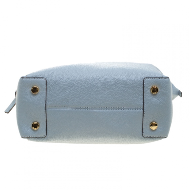 Pre Owned Michael Kors Dusty Blue Leather Large Riley Satchel