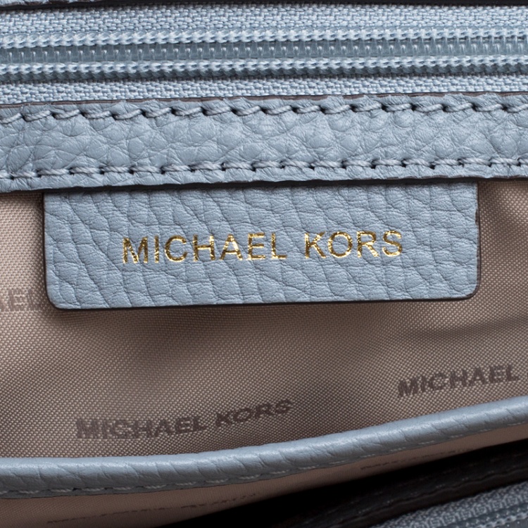 Pre Owned Michael Kors Dusty Blue Leather Large Riley Satchel