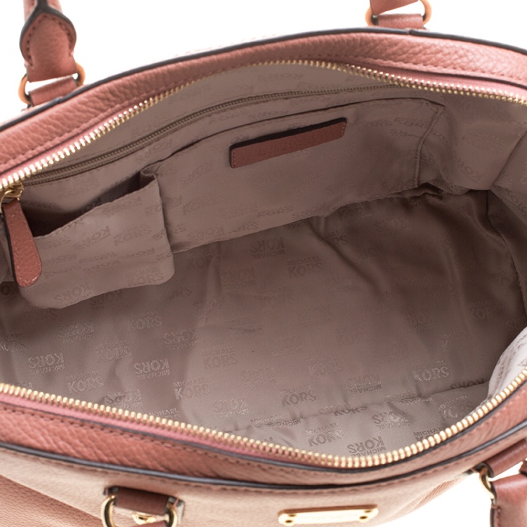 Pre Owned Michael Kors Antique Rose Leather Large Sandrine Satchel