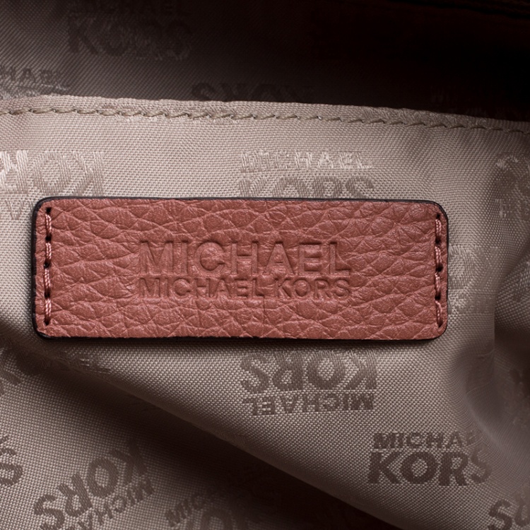 Pre Owned Michael Kors Antique Rose Leather Large Sandrine Satchel