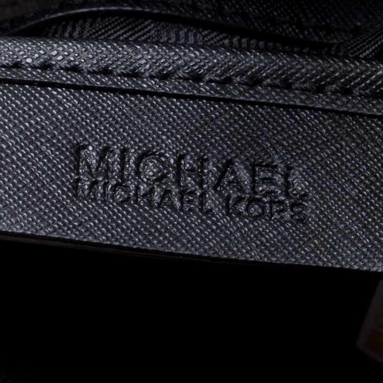 Pre Owned Michael Michael Kors Black Laser Cut Leather Medium Hayley Tote