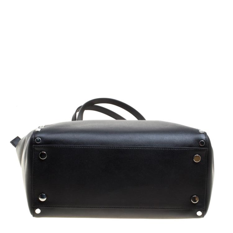 Pre Owned Michael Kors Black Leather Large Rivington Studded Tote