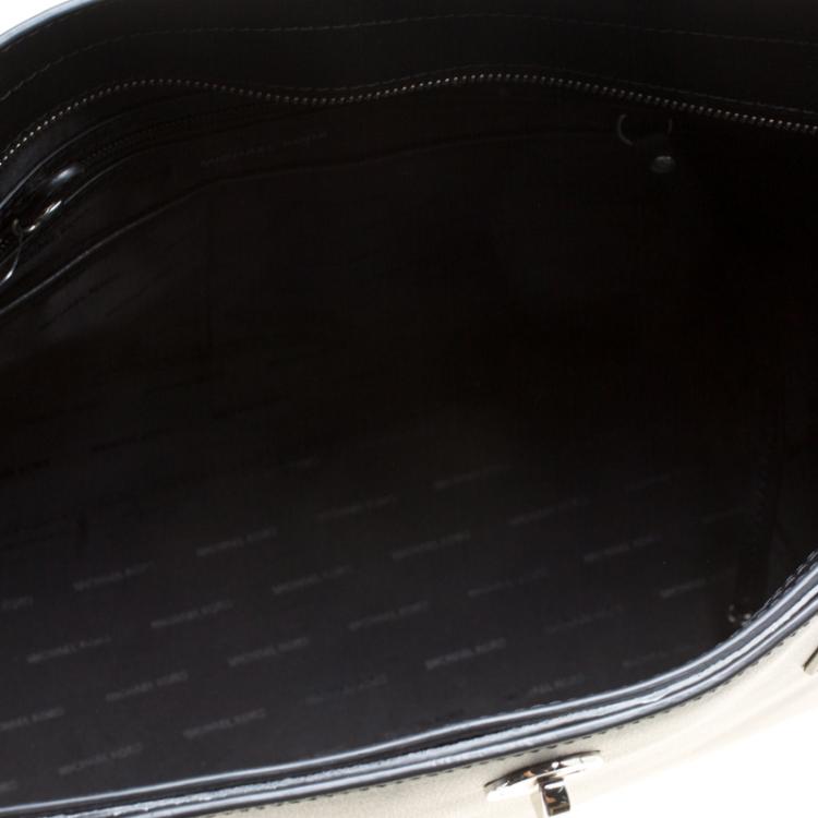 Pre Owned Michael Kors Black Leather Large Rivington Studded Tote