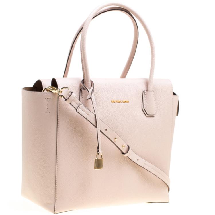 Pre Owned Michael Kors Soft Pink Leather Large Mercer Satchel