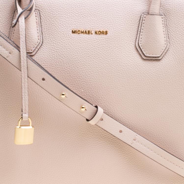 Pre Owned Michael Kors Soft Pink Leather Large Mercer Satchel