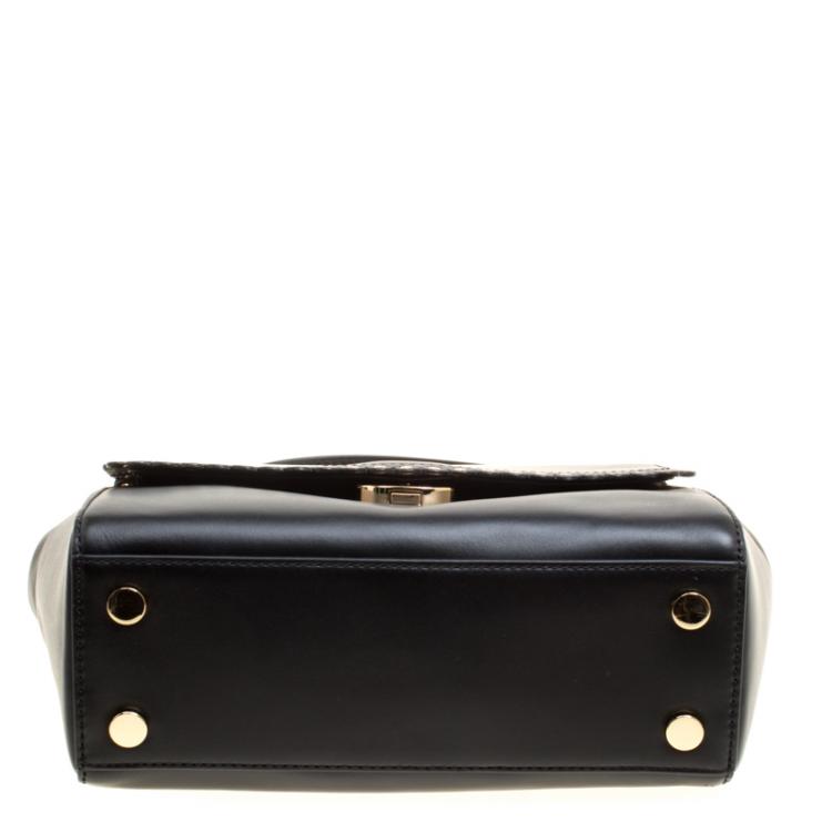 Pre Owned Michael Kors Black Leather Medium Ava Top Handle Satchel