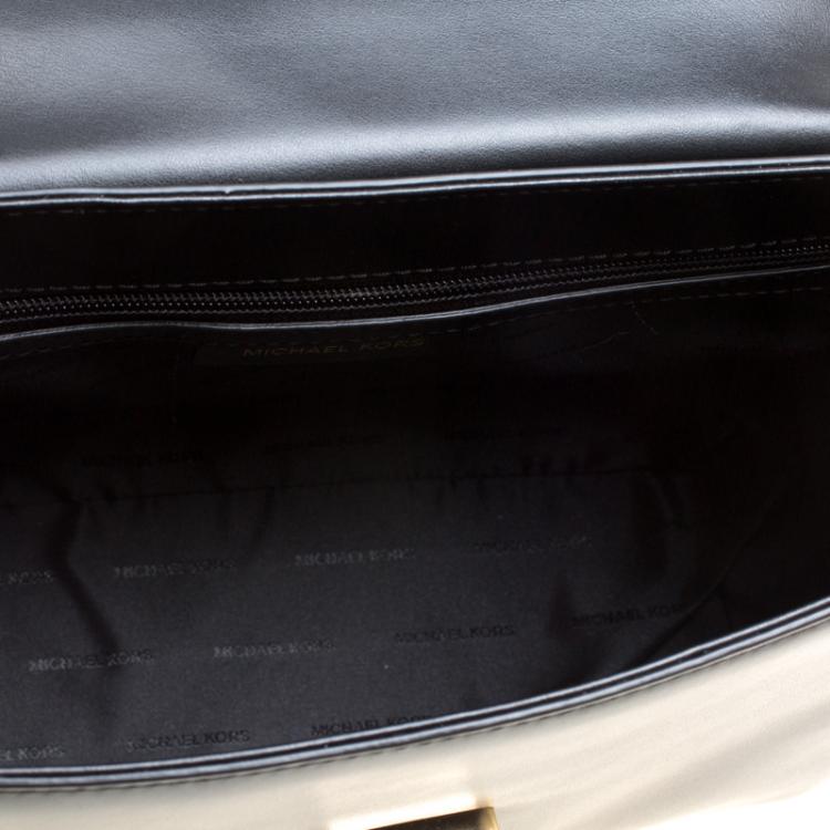 Pre Owned Michael Kors Black Leather Medium Ava Top Handle Satchel