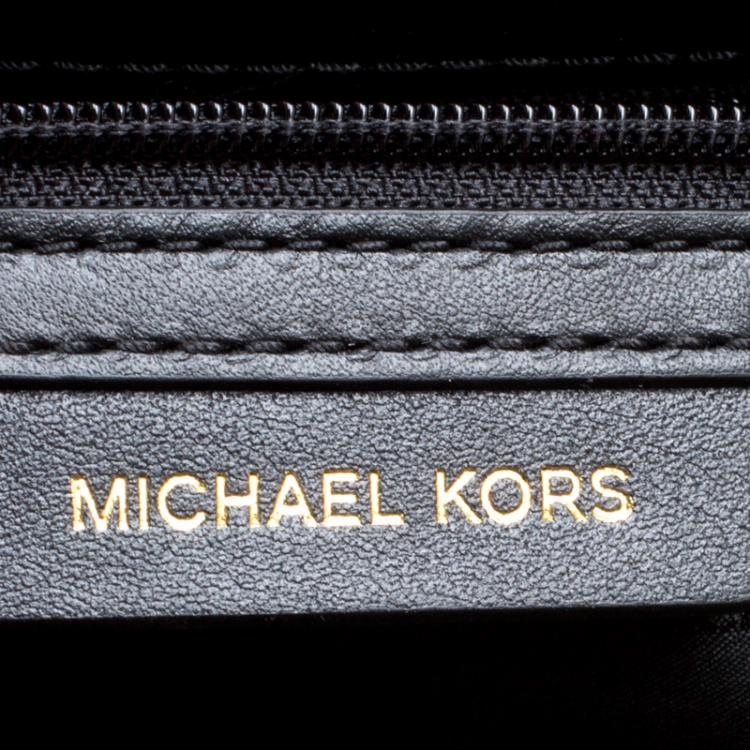 Pre Owned Michael Kors Black Leather Medium Ava Top Handle Satchel
