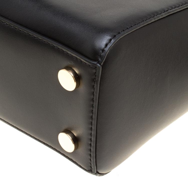 Pre Owned Michael Kors Black Leather Medium Ava Top Handle Satchel